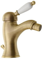 SAPHO KIRKÉ WHITE standing bidet mixer with spout, white lever, bronze KI03BB - Tap