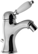 SAPHO KIRKÉ WHITE pedestal bidet mixer with spout, white lever, chrome KI03BC - Tap