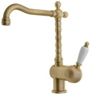 SAPHO KIRKÉ WHITE pedestal basin mixer, white lever, bronze KI14BB - Tap