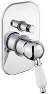 SAPHO KIRKÉ WHITE concealed shower mixer, 2 outlets, white lever, chrome KI42BC - Tap