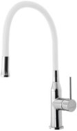 SAPHO SILI pedestal basin mixer, flexible arm, white/chrome SR481 - Tap