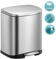 SAPHO DELLA pedal bin 6l, Soft Close, stainless steel matt DR510 - Rubbish Bin