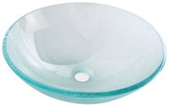 SAPHO ICE skleněné umyvadlo průměr 42 cm, čirá s pískováním                                          - Umyvadlo