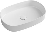 SAPHO INFINITY OVAL keramické umyvadlo na desku, 55x36 cm, bílá mat                                  - Umyvadlo