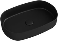 SAPHO INFINITY OVAL keramické umyvadlo na desku, 55x36 cm, černá mat                                 - Umyvadlo