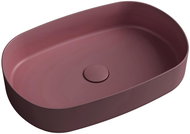 SAPHO INFINITY OVAL keramické umyvadlo na desku, 55x36 cm, maroon red                                - Umyvadlo