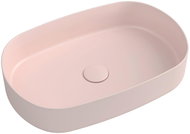 SAPHO INFINITY OVAL keramické umyvadlo na desku, 55x36 cm, matná růžová Salmon                       - Umyvadlo