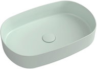 SAPHO INFINITY OVAL keramické umyvadlo na desku, 55x36 cm, matná zelená mint                         - Umyvadlo