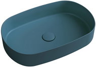 SAPHO INFINITY OVAL keramické umyvadlo na desku, 55x36 cm, zelená petrol                             - Umyvadlo