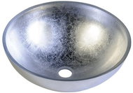 SAPHO MURANO ARGENTO skleněné umyvadlo kulaté 40x14 cm, stříbrná                                     - Umyvadlo