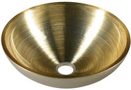 SAPHO MURANO SOFT BROWN skleněné umyvadlo kulaté 40x14 cm, béžovozlatá                               - Umyvadlo