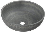 SAPHO PRIORI keramické umyvadlo, průměr 41 cm, 15 cm, šedá se vzorem                                 - Umyvadlo