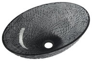 SAPHO PURUS skleněné gravírované umyvadlo 50x15,5x36 cm, černá                                       - Umyvadlo