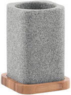 GEDY NORA sklenka na postavení, šedá/bambus                                                          - Toothbrush Holder