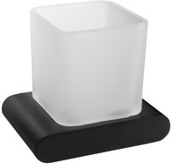 SAPHO FLORI glass, black matt/milk glass - Toothbrush Holder