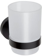 SAPHO X-ROUND BLACK glass, milk glass, black - Toothbrush Holder