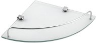 AQUALINE RUMBA sklenená rohová polica 250 × 42 × 250 mm, číre sklo - Polička do kúpeľne