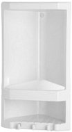GEDY JUNIOR dvojposchodová rohová polička, 189 × 385 × 139 mm, termoplast, biela - Polička do kúpeľne