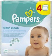 PAMPERS Fresh Clean (4× 64 ks) - Detské vlhčené obrúsky