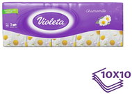 VIOLETA 3-ply paper handkerchiefs Chamomile 10 × 10 pcs - Tissues