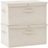Shumee Úložné boxy 50 × 30 × 25 cm, 2 ks, krémové - Úložný box