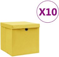 Shumee Úložné boxy s vekami 28 × 28 × 28 cm, 10 ks, žlté - Úložný box