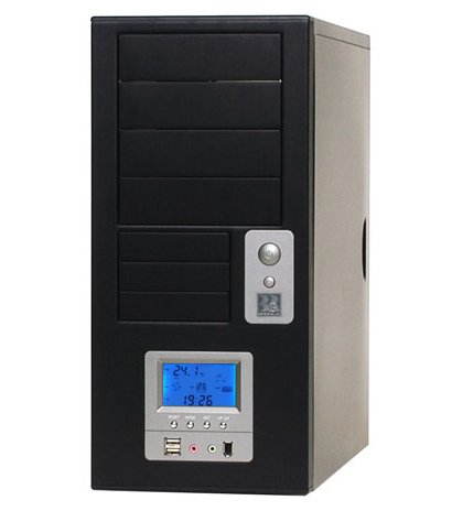 3R System MiddleTower R102 hliníkový - 4x 5.25", 3+5x 3.5" - černý (black), bez zdroje - PC Case - Main image