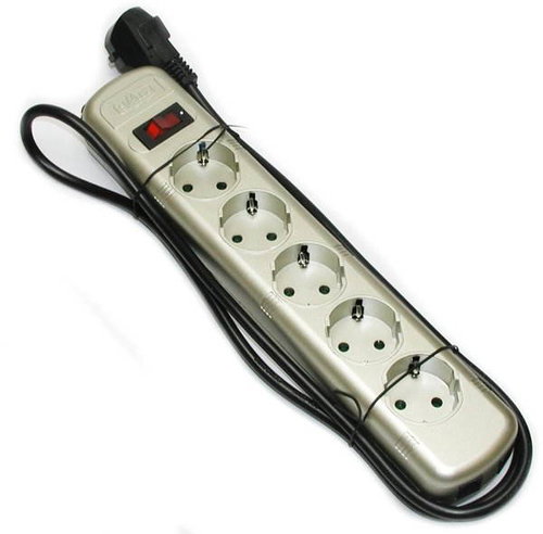 Sweex PowerMaster 2010 - kabel prodlužovací 2 m 220V + přepěťová ochrana + ochrana telefonní linky,  - - - Main image