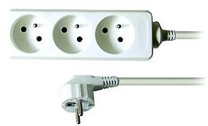 Solight Extension Lead, 3 sockets, white, 3m - Extension Cable - Main image