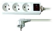 Solight Extension Lead, 3 sockets, white, switch, 2m - Extension Cable
