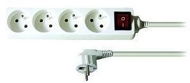 Solight Extension Lead, 4 sockets, white, switch, 3m - Extension Cable