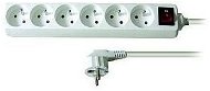 Solight Extension Lead, 6 sockets, white, switch, 3m - Extension Cable