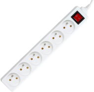 Extension Cable PremiumCord White extension cord 230V, 3m , 6 sockets + switch - Prodlužovací kabel