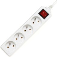 PremiumCord Extension Cable 230V 4 Sockets + Switch, 3m, White - Extension Cable