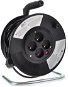 Solight Extension cable on drum, 4 sockets, black, 25m - Extension Cable
