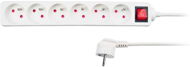 Solight Extension Lead, 6 sockets, white, switch, 1.5m - Extension Cable