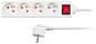 Solight Extension Lead, 4 sockets, white, switch, 1.5m - Extension Cable