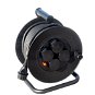 Solight Extension Reel, outdoor, 4 sockets, black, 25m - Extension Cable