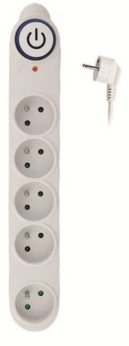 Solight Surge Protector, 150J, 5 Sockets, 3m, White - Surge Protector  - Main image