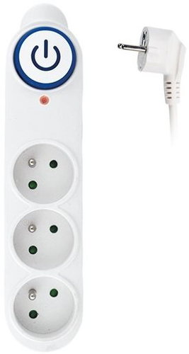Solight Surge Protector, 3 sockets, 1.5m, white - Surge Protector  - Main image