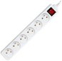 PremiumCord power extension cord 230V, 6 sockets + switch, white, 5m - Extension Cable