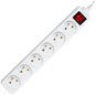 PremiumCord extension cable 230V 6 sockets + switch, white, 10m - Extension Cable