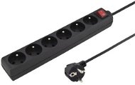 PremiumCord Extension 230V 5m 6 Sockets + Switch, Black - Extension Cable