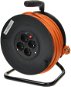 Napájací kábel PremiumCord predlžovací kábel 230V 50m bubon, 4x zásuvka, oranžový - Napájecí kabel