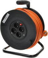 PremiumCord prodlužovací kabel 230V 50m buben, 4x zásuvka, oranžový - Napájecí kabel
