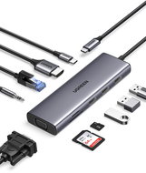 UGREEN 10-in-1 USB-C to HDMI/3*USB 3.0/VGA/RJ45/SD/TF/3.5mm/PD100W - Docking Station