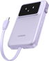 UGREEN 10000mAh Quick Charging Robot 30W Power Bank Build-in USB-C Cable, fialový - Powerbanka