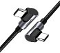 UGREEN Angled USB-C M/M Cable Aluminium Shell with Braided 1m Black - Datový kabel