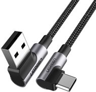 UGREEN Angled USB 2.0 A to Type C Cable Nickel Plating Aluminum Shell 1m Black - Adatkábel