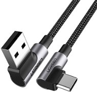 UGREEN Angled USB2.0 A auf TYPE-C M/M Cable Nickel Plating Aluminum Shell with Braided 2 m Black - Datenkabel